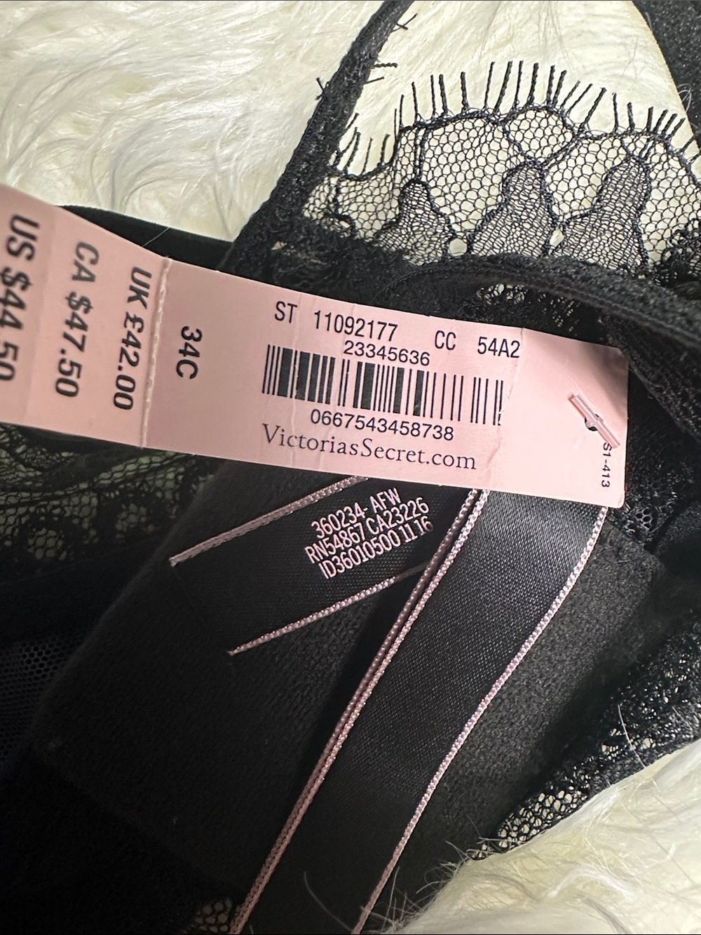 NWT Victoria’s Secret Black Lace High Neck Underwire Bra 34D/DD Sheer Halter - Picture 5 of 7